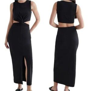 NWT! Crew Neck Sleeveless Twist Front Cutout Maxi Dress -- L